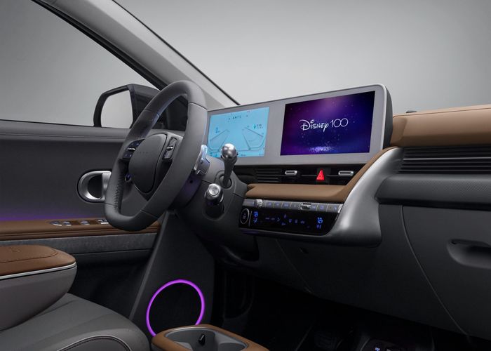 2024 IONIQ 5 D100 touchscreen and purple accents