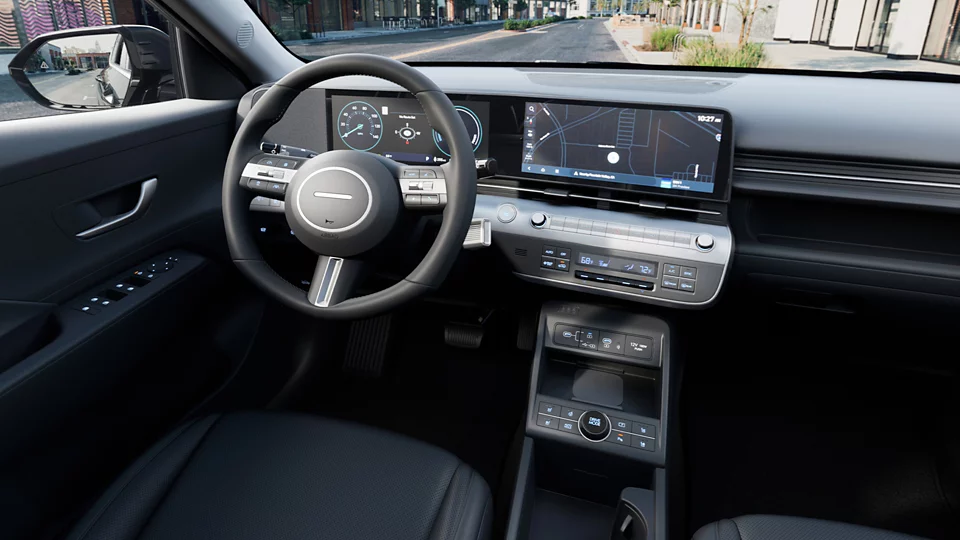 360 Interior Image of the 2024 KONA Electric Limited in Black