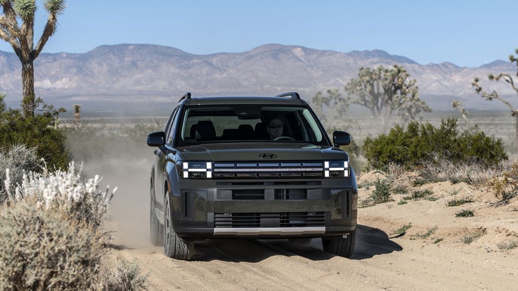 2024 Santa Fe on a sandy trail