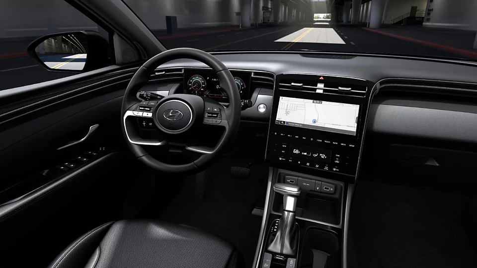 360 Interior Image of the 2024 TUCSON XRT in Black