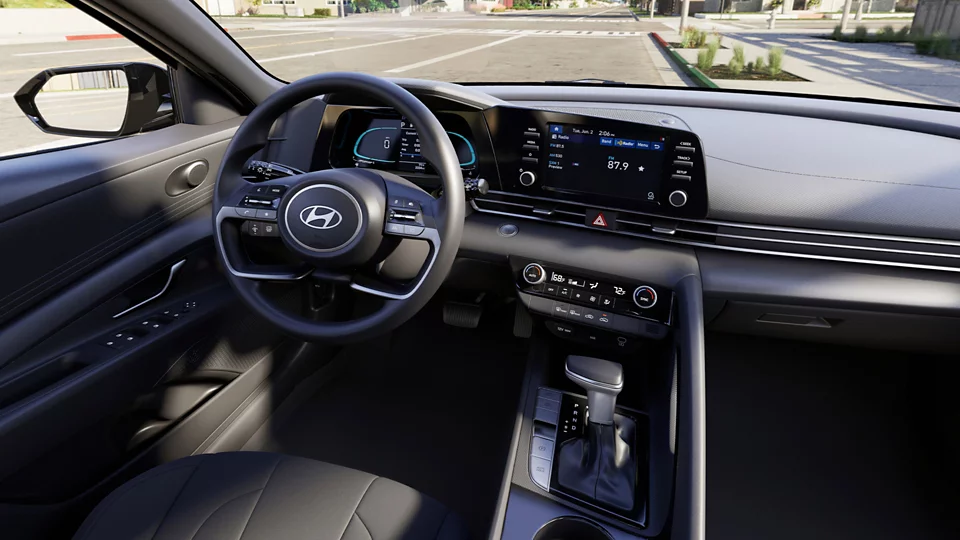 360 Interior Image of the 2025 ELANTRA Hybrid Blue in Black