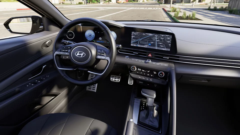 360 Interior Image of the 2025 ELANTRA Hybrid SEL Sport in Black