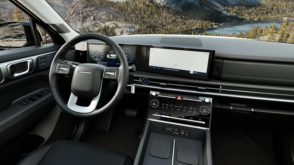 360 Interior Image of the 2025 SANTA FE Hybrid Limited in Black