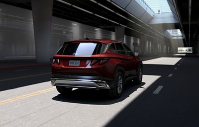 Official Hyundai image of a red 2026 Hyundai Tucson