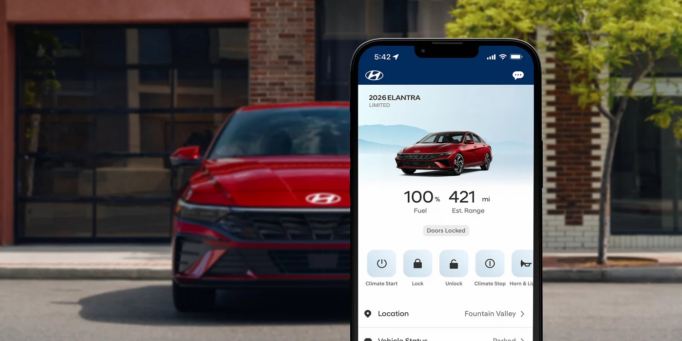 2026 Elantra with bluelink and phone