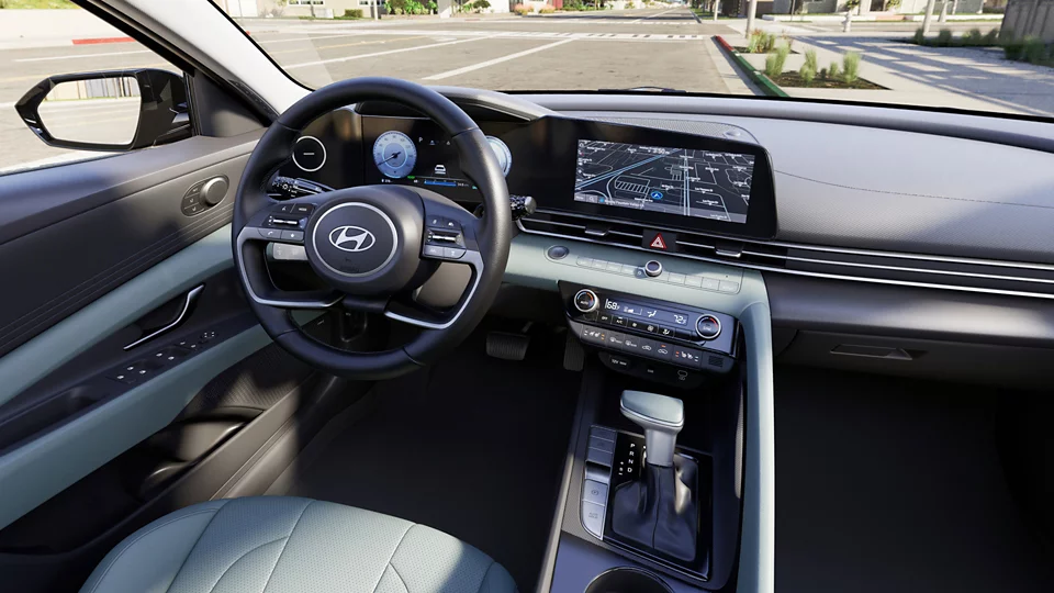 360 Interior Image of the 2026 ELANTRA Hybrid Limited in Sage Gray