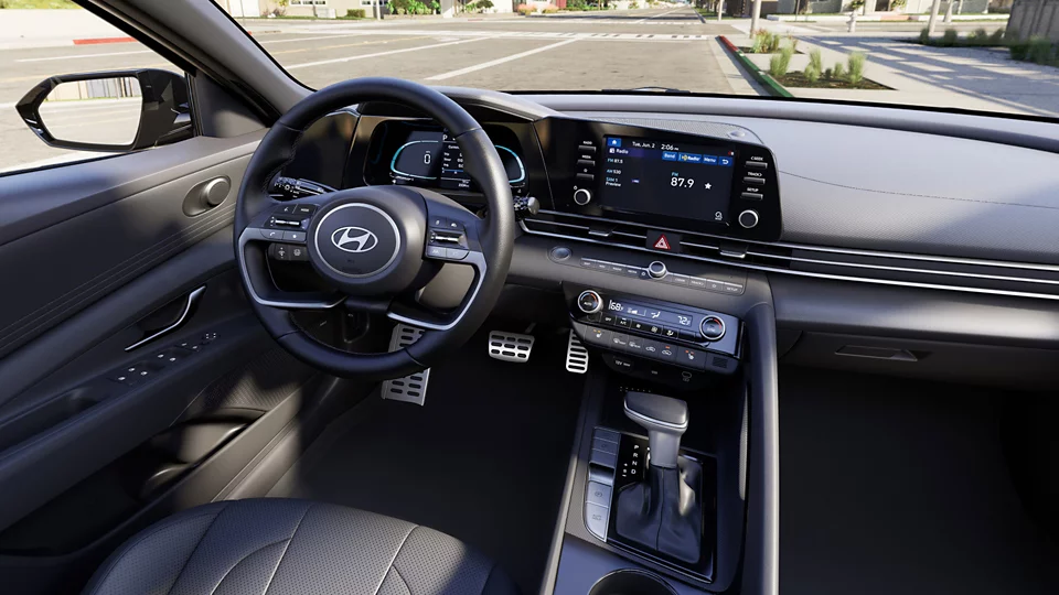 360 Interior Image of the 2026 ELANTRA Hybrid SEL Sport Plus in Black