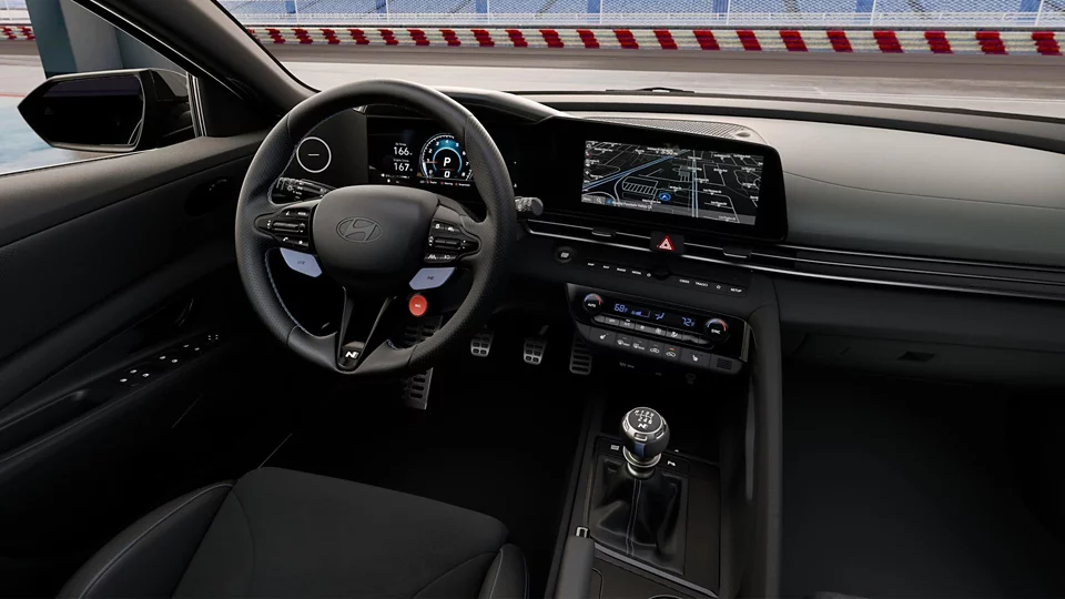 360 Interior Image of the 2026 ELANTRA N N in Black Leather with Alcantara®
