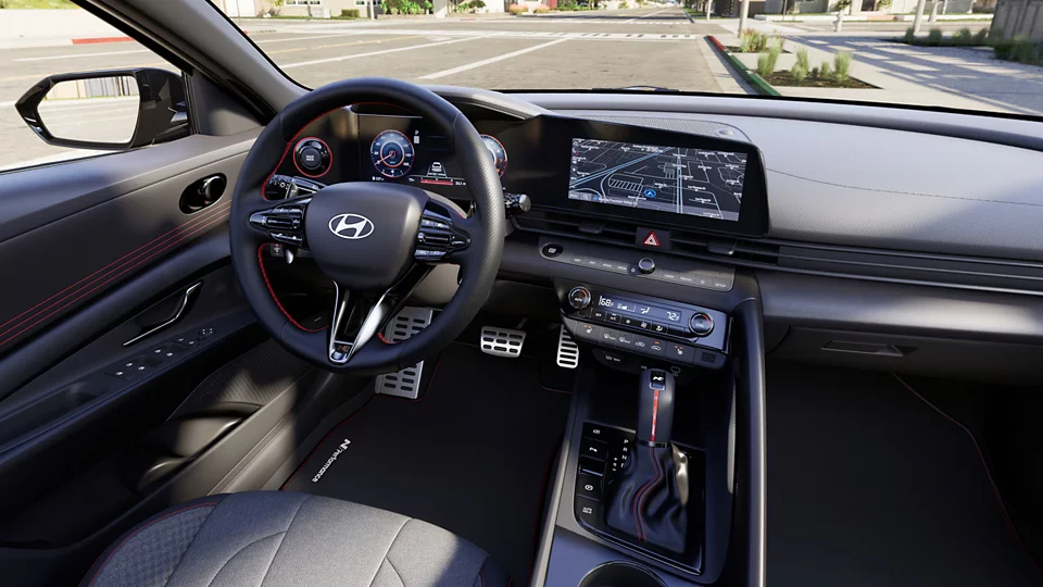 360 Interior Image of the 2026 ELANTRA N Line in Black