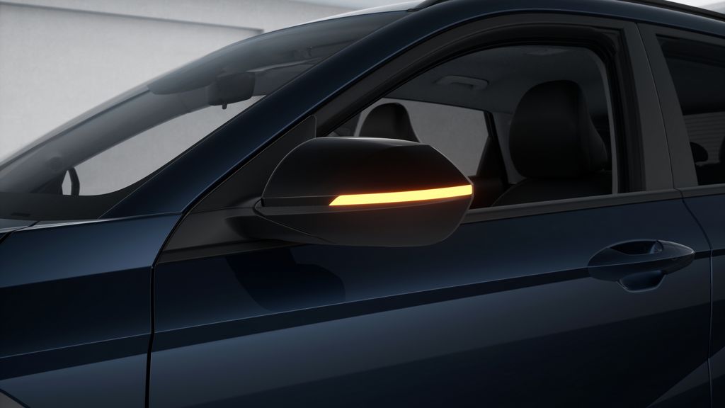 2026 Hyundai Kona SEL Premium gloss black heated side mirrors with turn-signal indicators