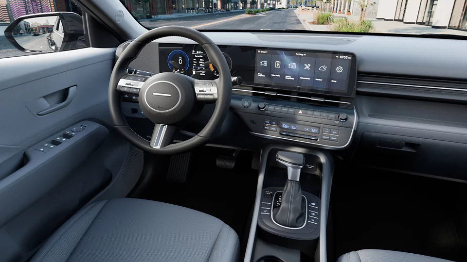 360 Interior Image of the 2026 KONA  SEL Sport in Gray