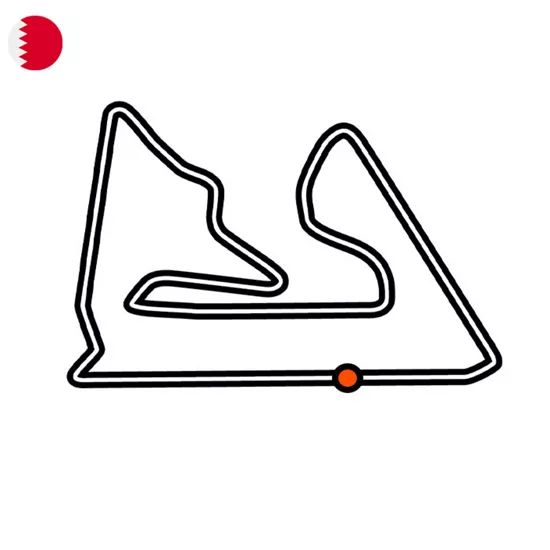 Map of the Bahrain International Circuit race track in Sakhir, Bahrain