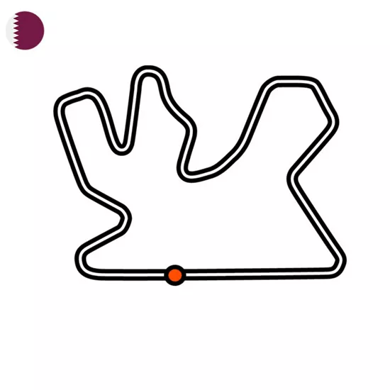 Map of the Lusail International Circuit race track in Lusail, Qatar