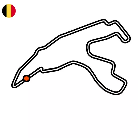 Map of the Circuit de Spa-Francorchamp race track in Stavelot, Belgium