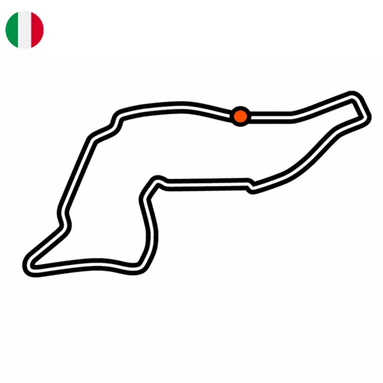 Map of the Autodromo Internazionale Enzo e Dino Ferrari race track in Imola, Italy