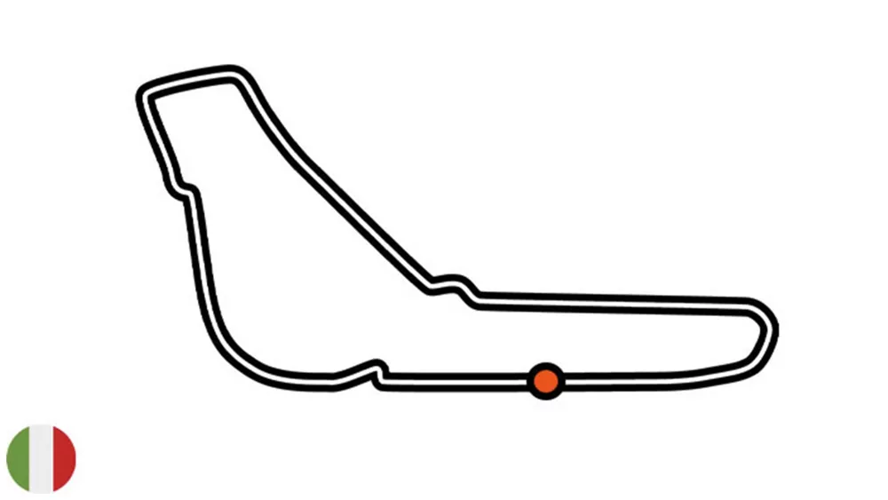 Map of the Monza circuit near the city of Monza, north of Milan.