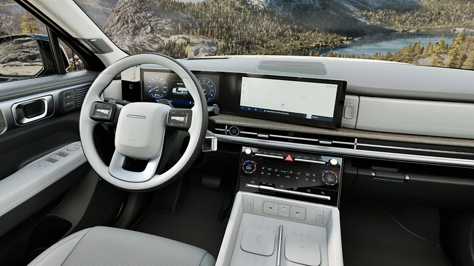 360 Interior Image of the 2026 SANTA FE Hybrid  Calligraphy in Gray