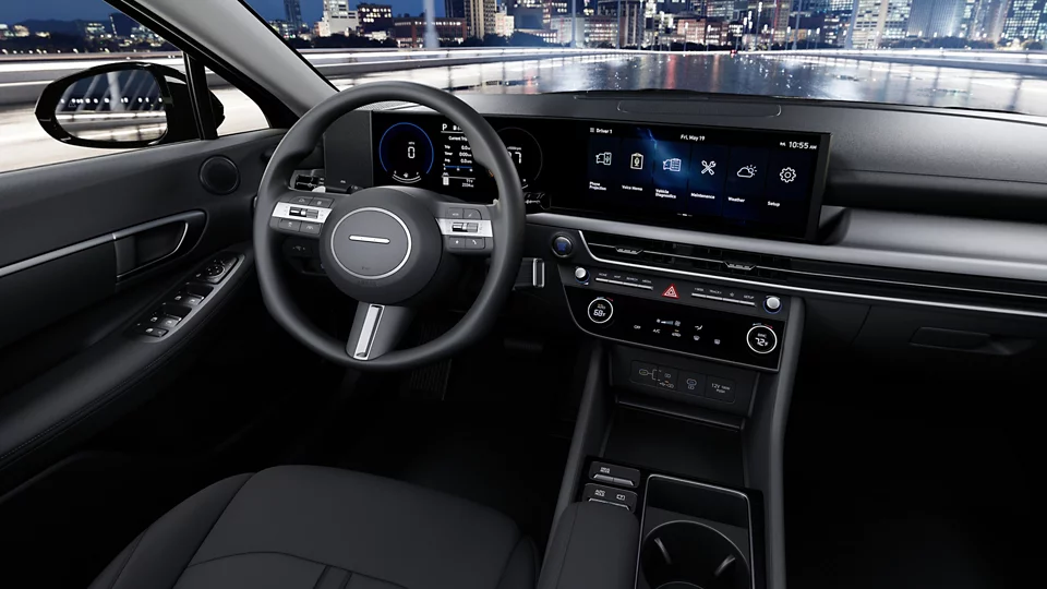 360 Interior Image of the 2026 SONATA Hybrid BLUE Hybrid in Black