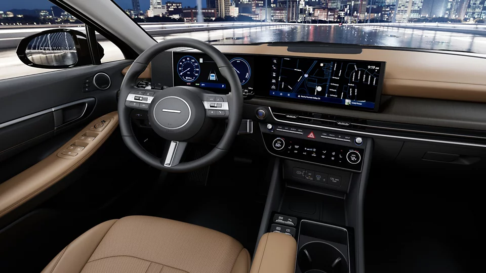 360 Interior Image of the 2026 SONATA  Limited Hybrid in Dark Gray with Camel