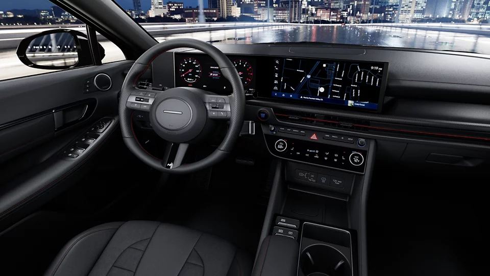 360 Interior Image of the 2026 SONATA N Line in Dark Gray