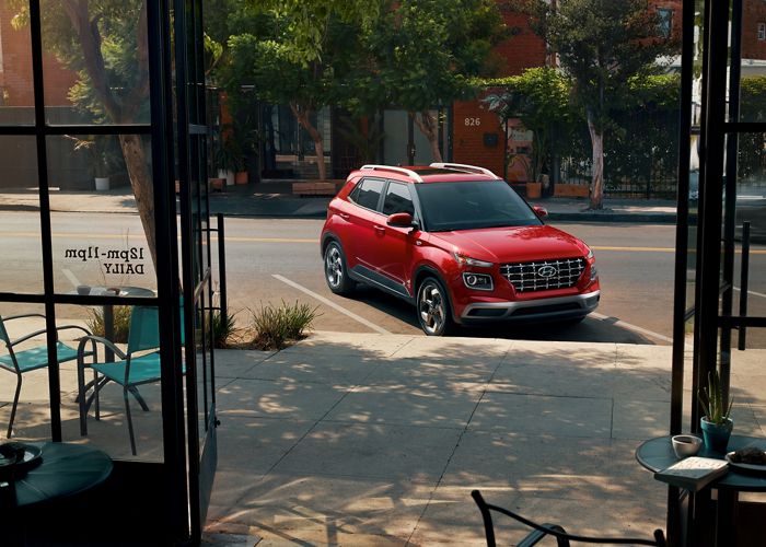 2026 Hyundai Venue cornering in city