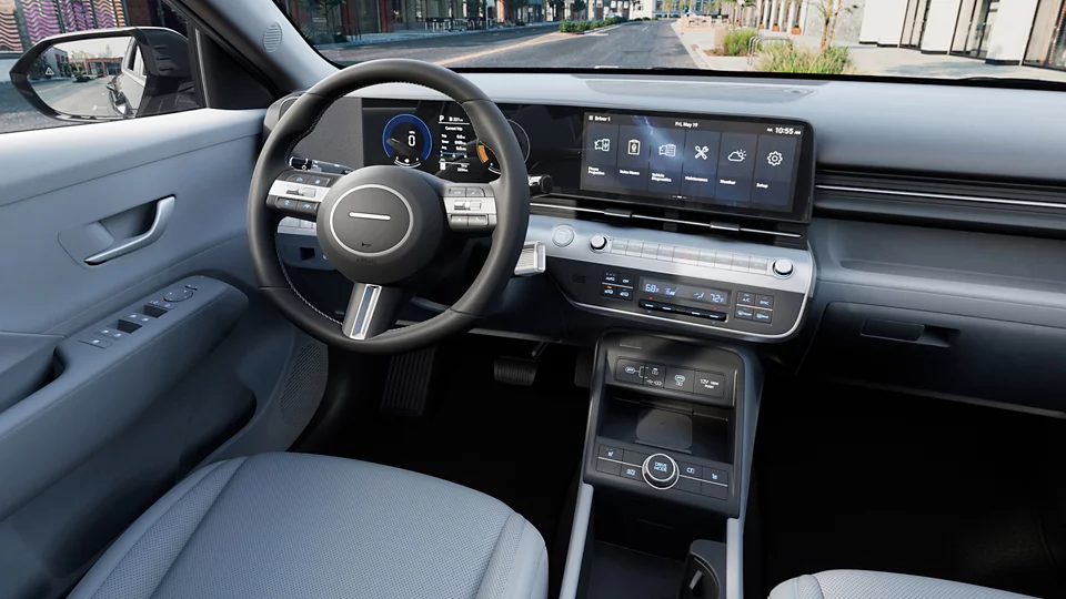 360 Interior Image of the 2027 KONA  SEL Premium in Gray