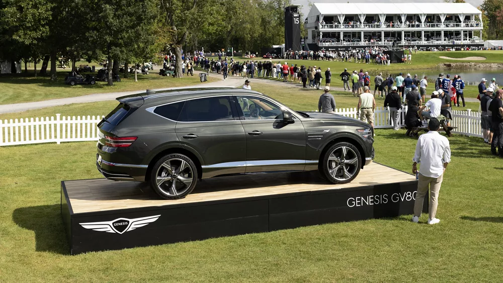 Genesis GV80 on display during the Presidents Cup at Royal Montreal Golf Club in Montreal, Canada