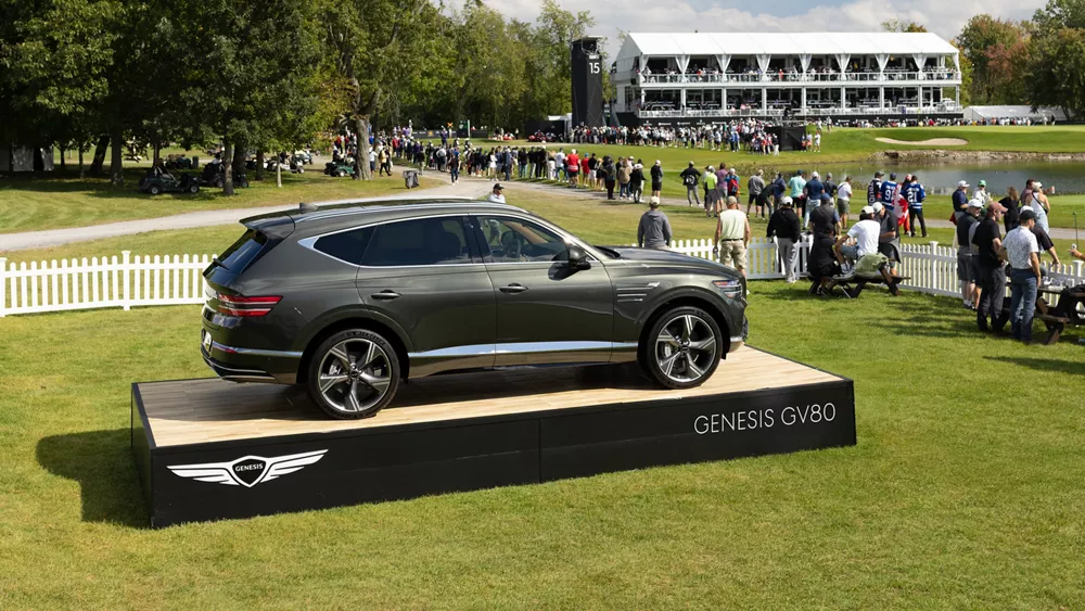 Genesis GV80 on display during the Presidents Cup at Royal Montreal Golf Club in Montreal, Canada