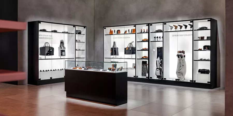 Genesis Golf, Genesis Magma and Genesis Collections accessories on display at 2025 LA Auto Show