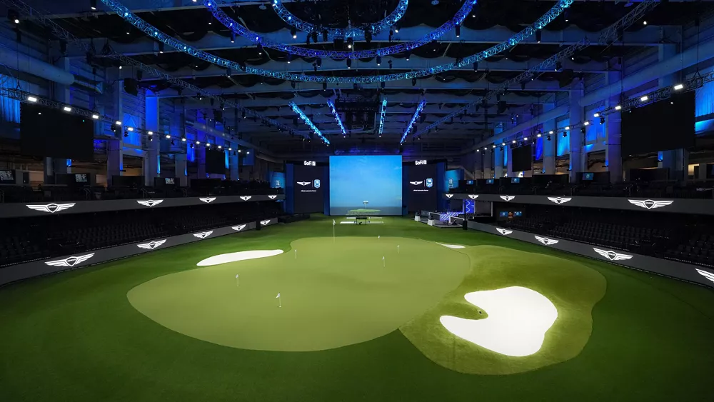 TGL golf course at the SOFI Center in Palm Beach Gardens, Florida