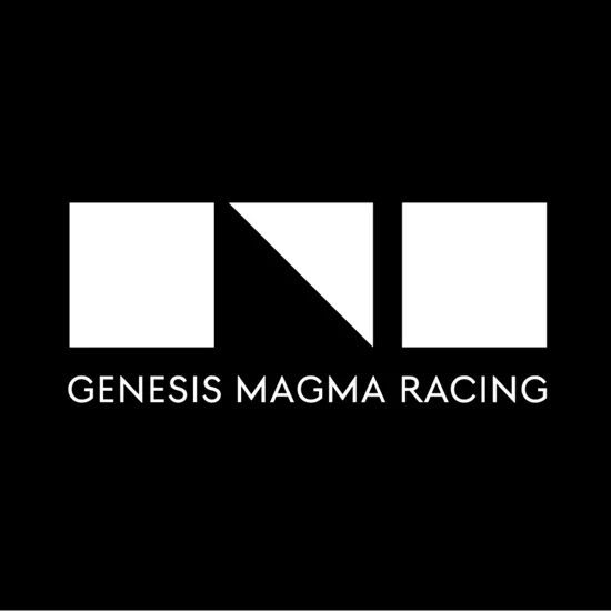 黑色與白色的 Genesis Magma Racing 標誌