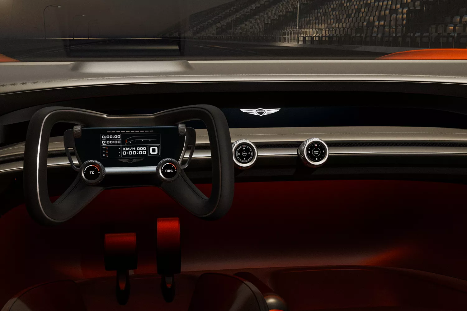 Steering wheel and front dash view of the X Gran