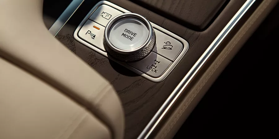 Drive mode selector on center console.