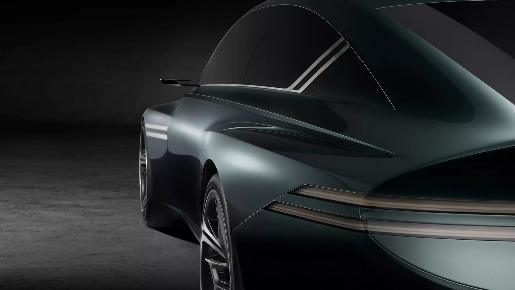 X Speedium Coupe 概念車駕駛側車門和後視鏡外觀。
