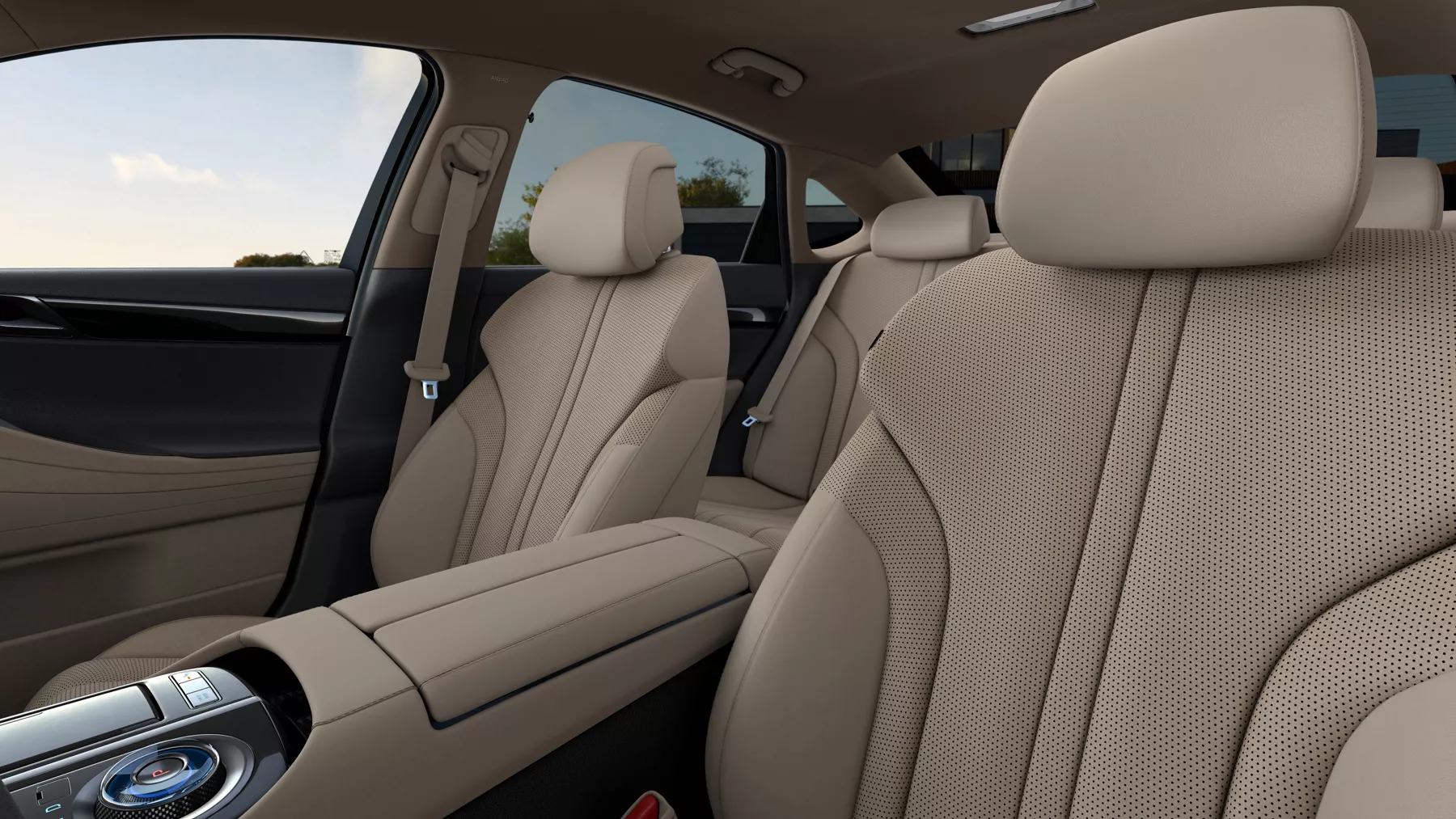 G80 front seats in beige color.
