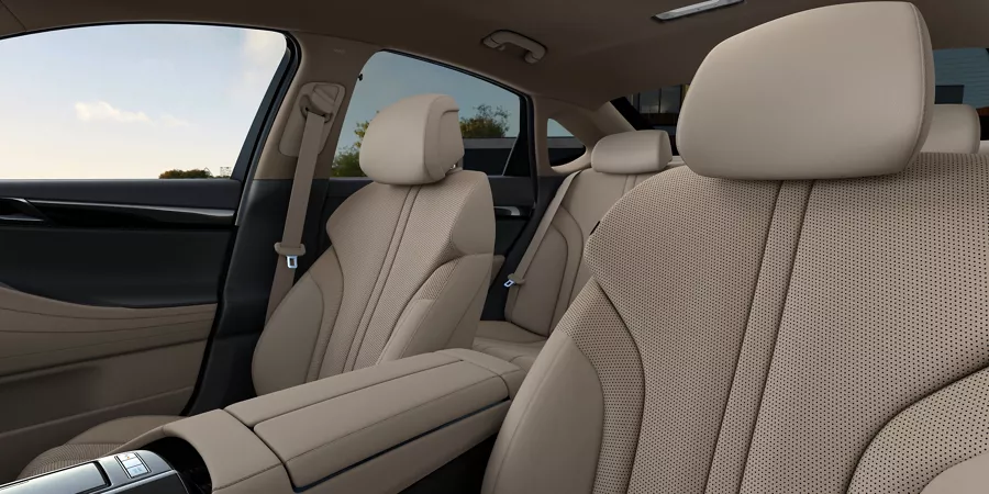 G80 front seats in beige color.