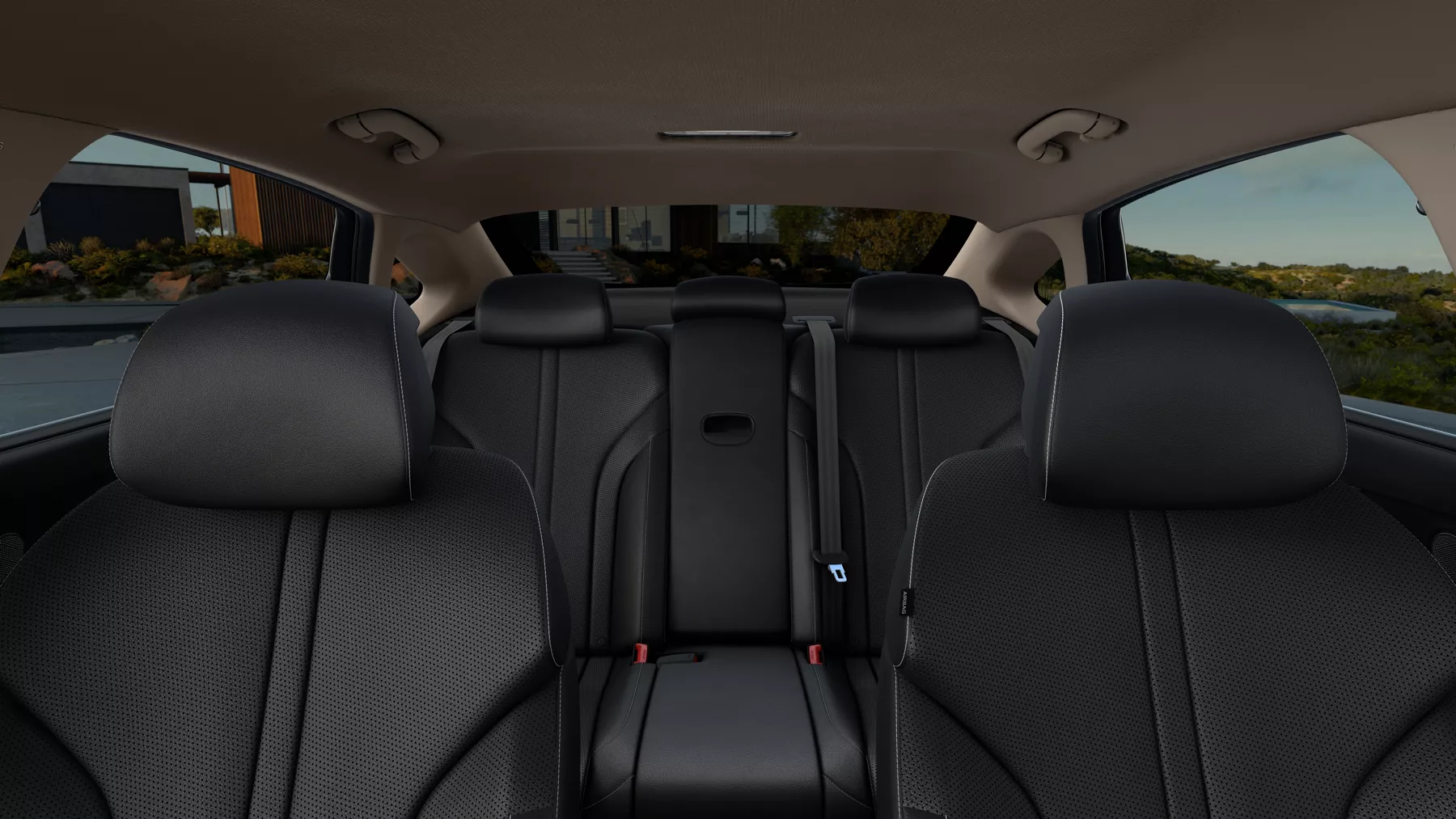 G80 front and rear seats in black color.