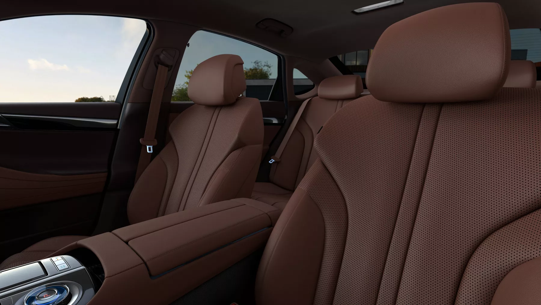 G80 front seats in brown color. 