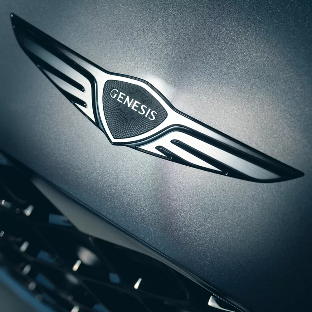 Genesis emblem on hood of G90.