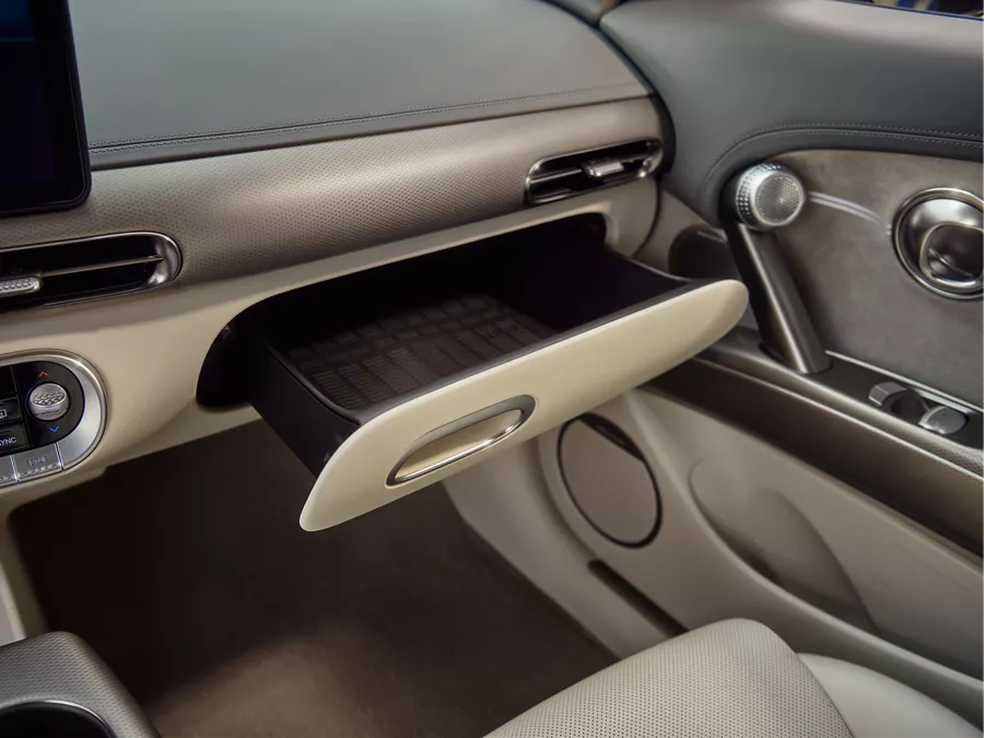 GV60 opened glove compartment. 
