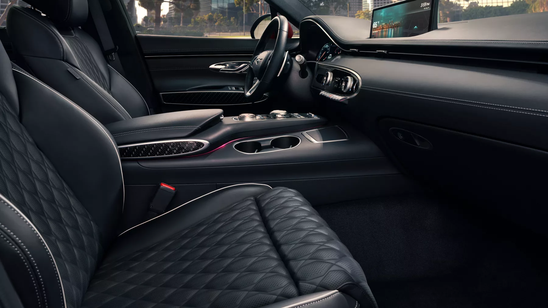 GV70 driver and passenger front seats.