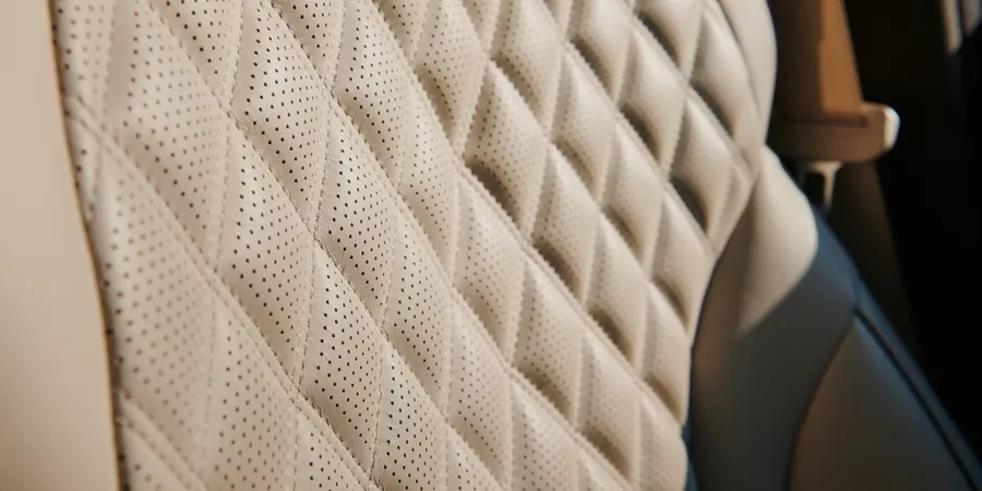 Quilted stiching on GV80 car seat.