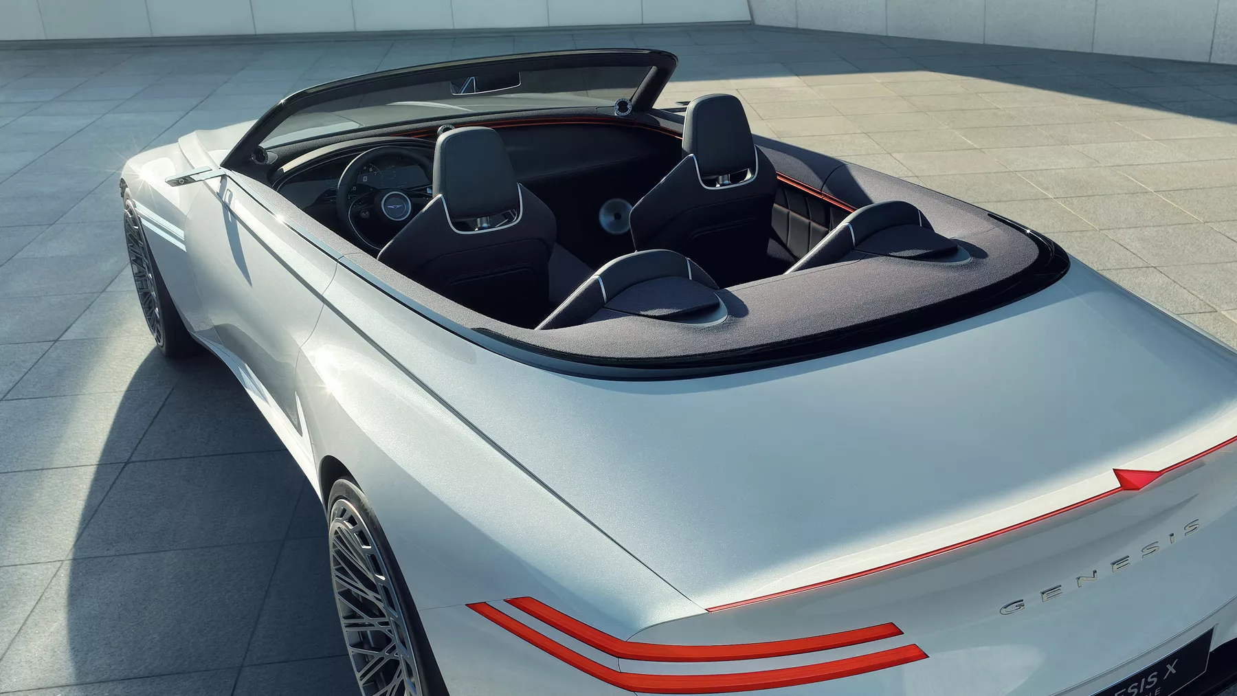 View of parked X Convertible Concept with top down.