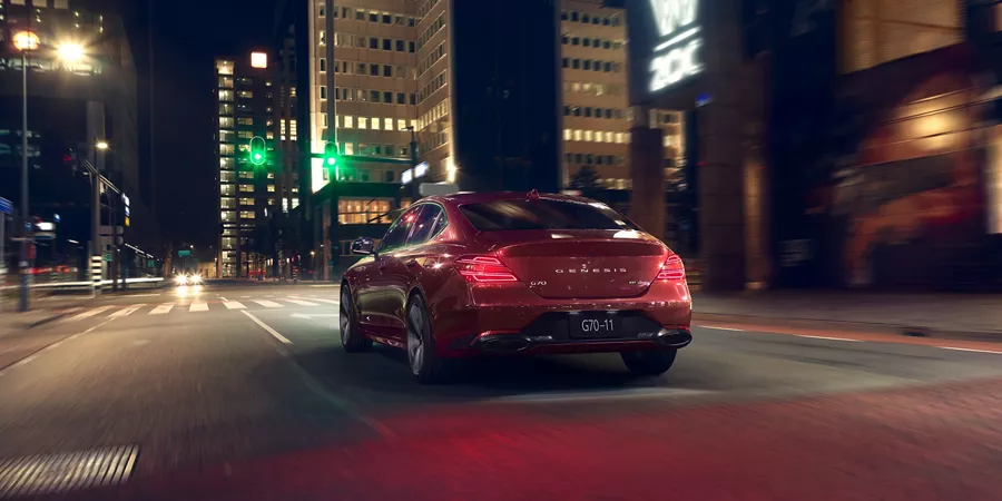 G70 at night on a city street.