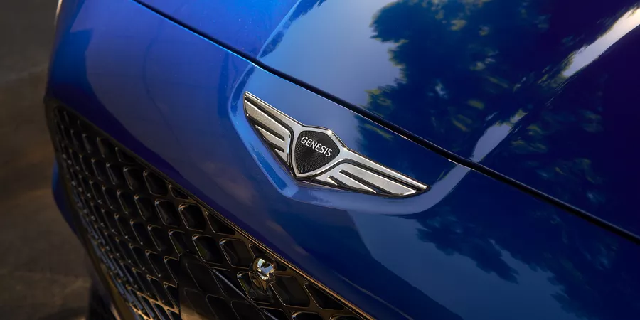 Genesis emblem on hood of G70.