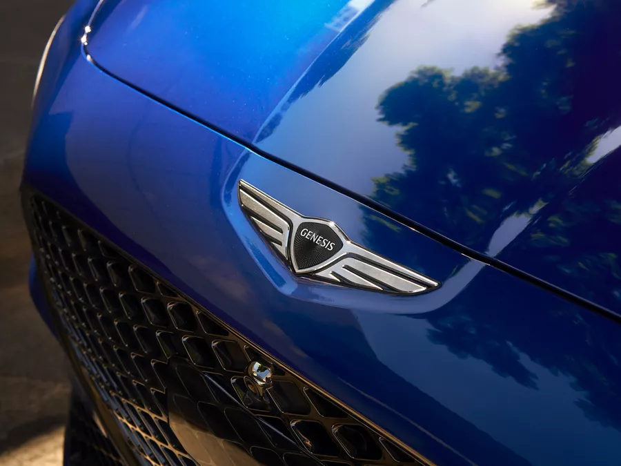 Genesis emblem on hood of G70.