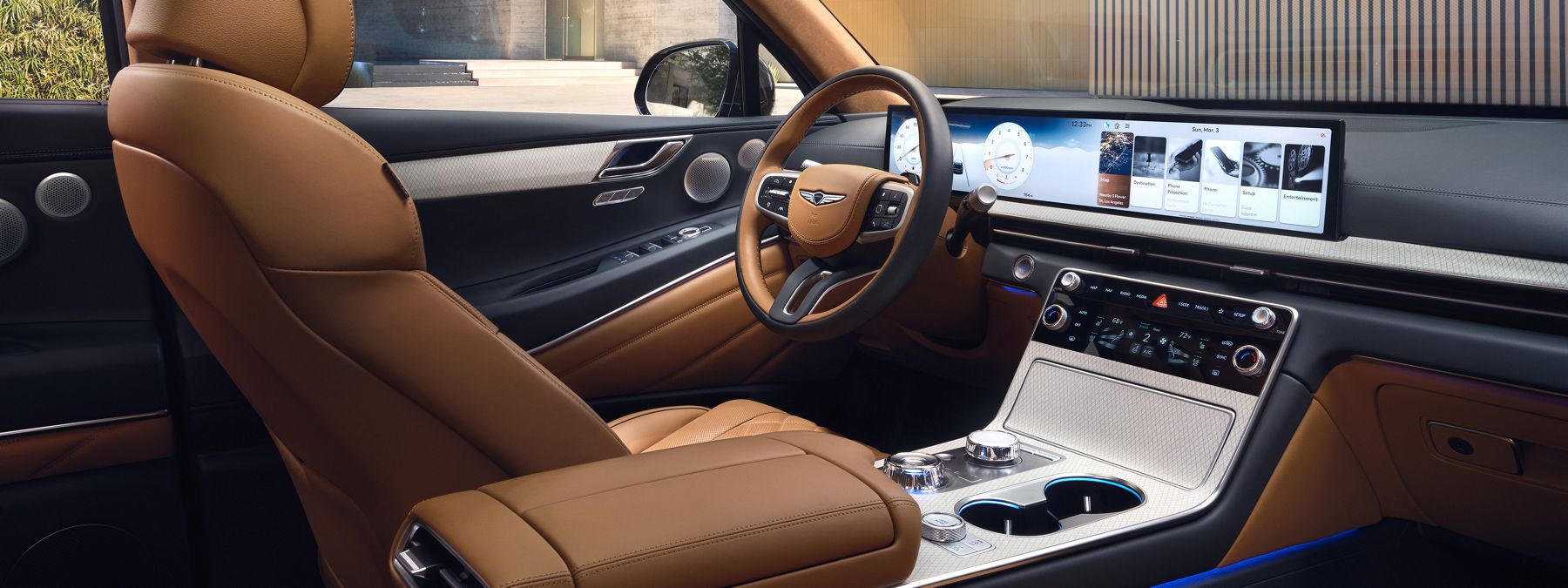 2025 GV80 brown leather stitched interior