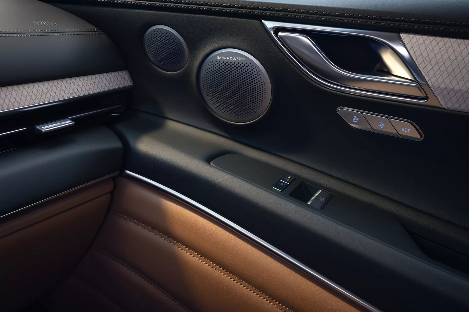 Bang and Olufsen speakers shown in the GV80 interior