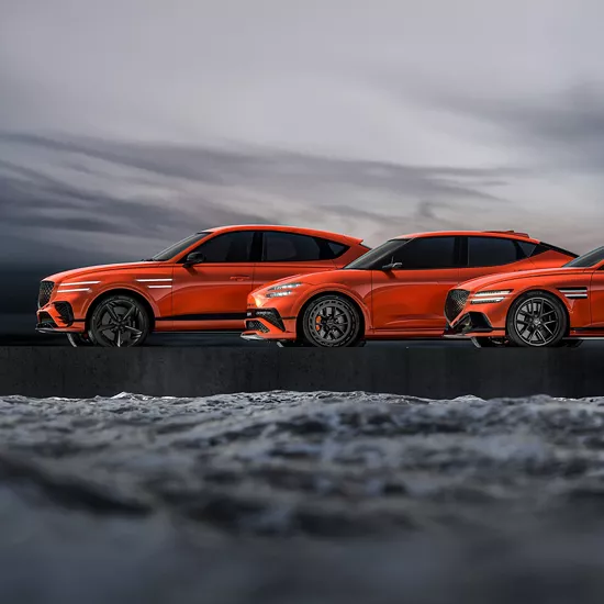 Genesis Magma Concept vehicles in orange