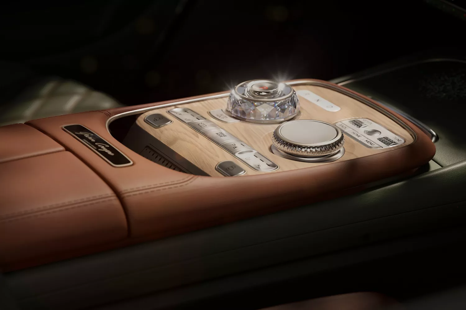 Close up of center console in Genesis X Gran Coupe Concept vehicle